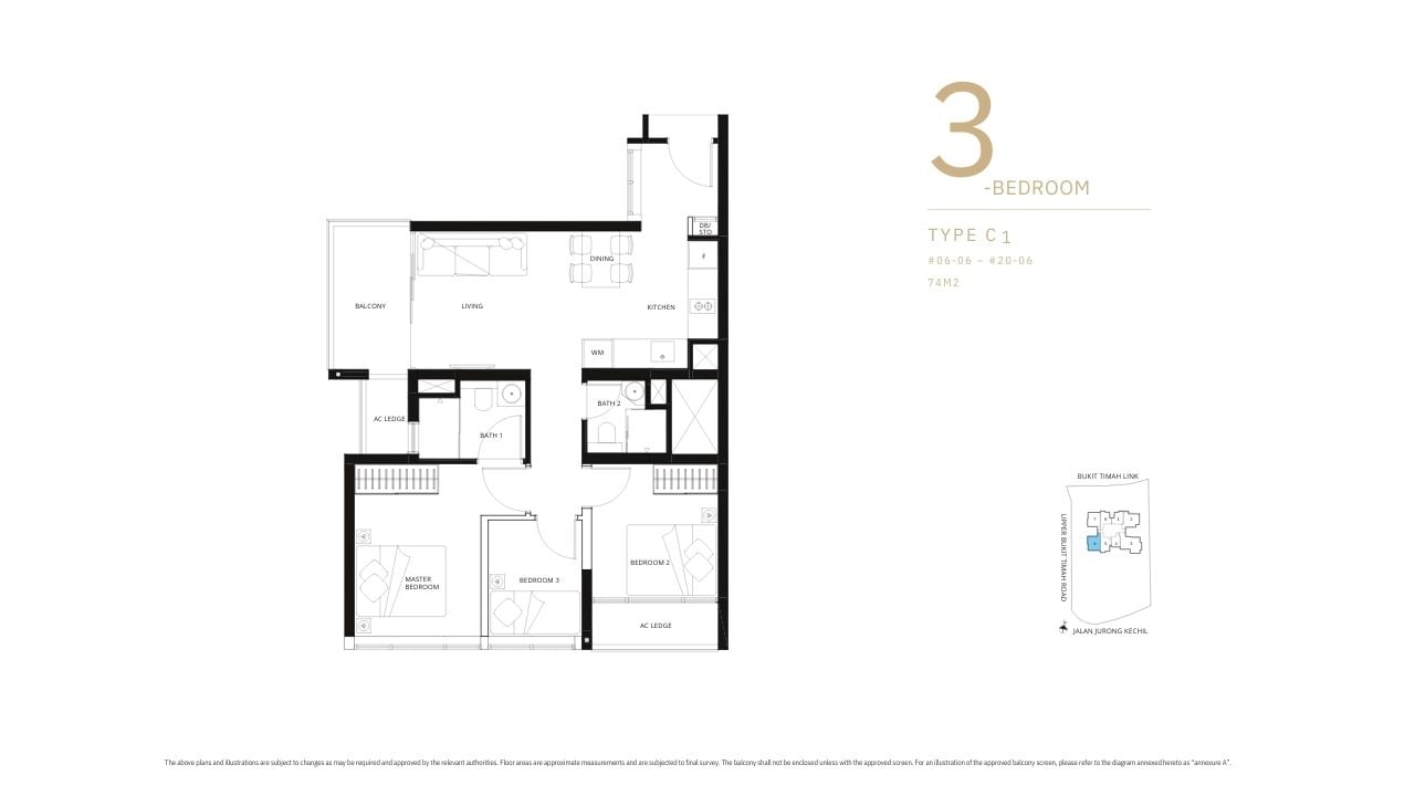 the linq beauty world floor plan 3 bedroom c1